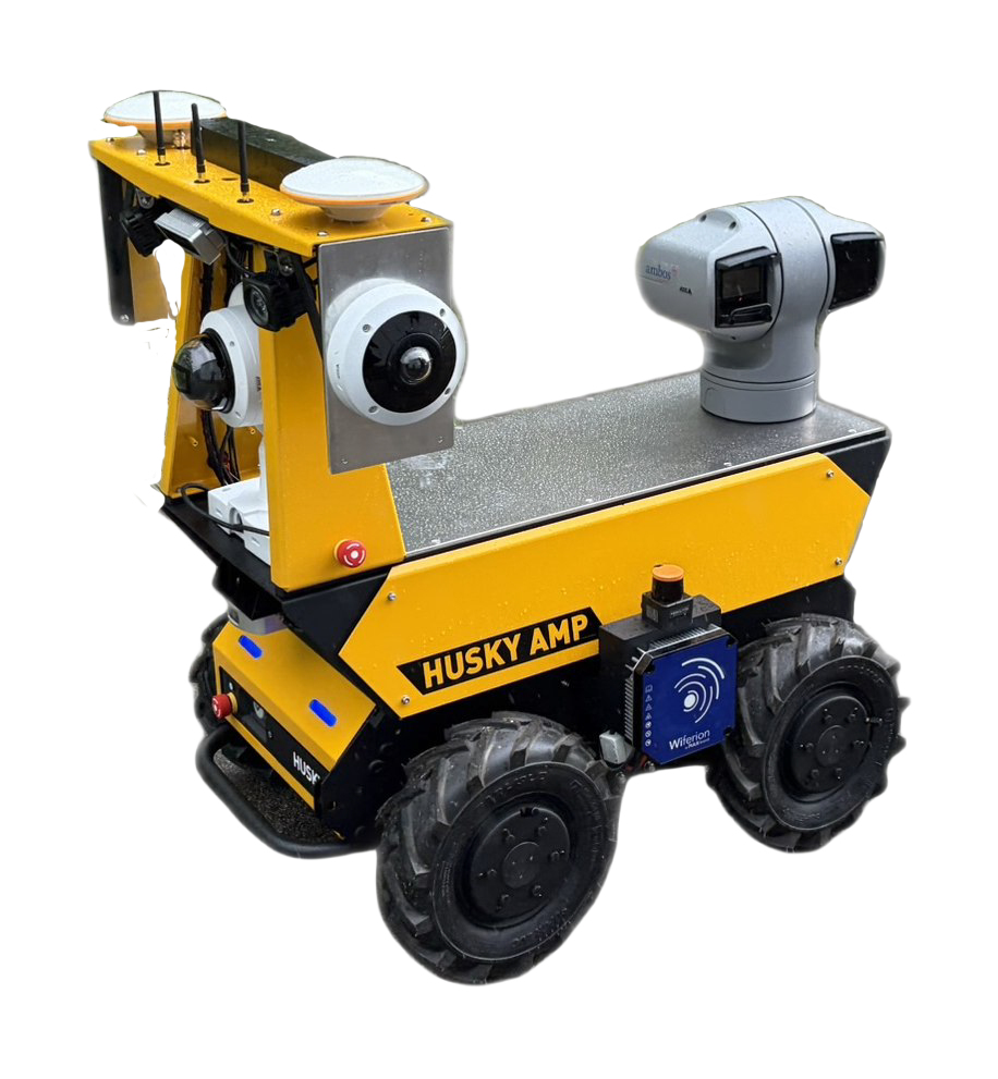 Autonomer Husky AMP Sicherheitsroboter von Ambos Security