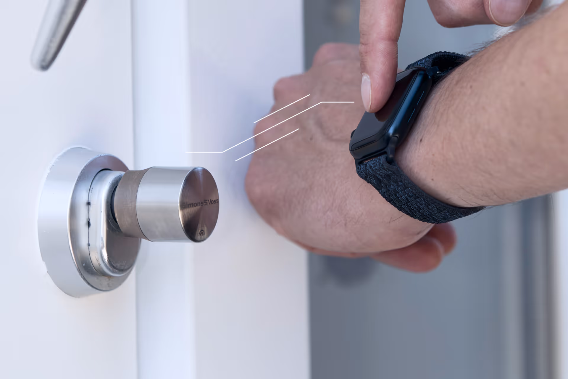 Smart door lock being opened